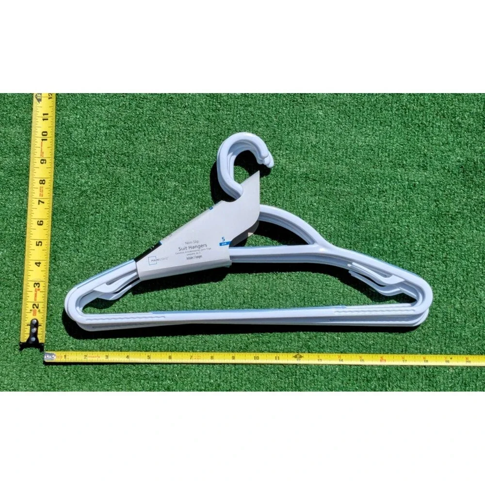 Mainstays Non-Slip Suit Clothing Hangers 5 Pack Swivel Neck White & Blue NWT